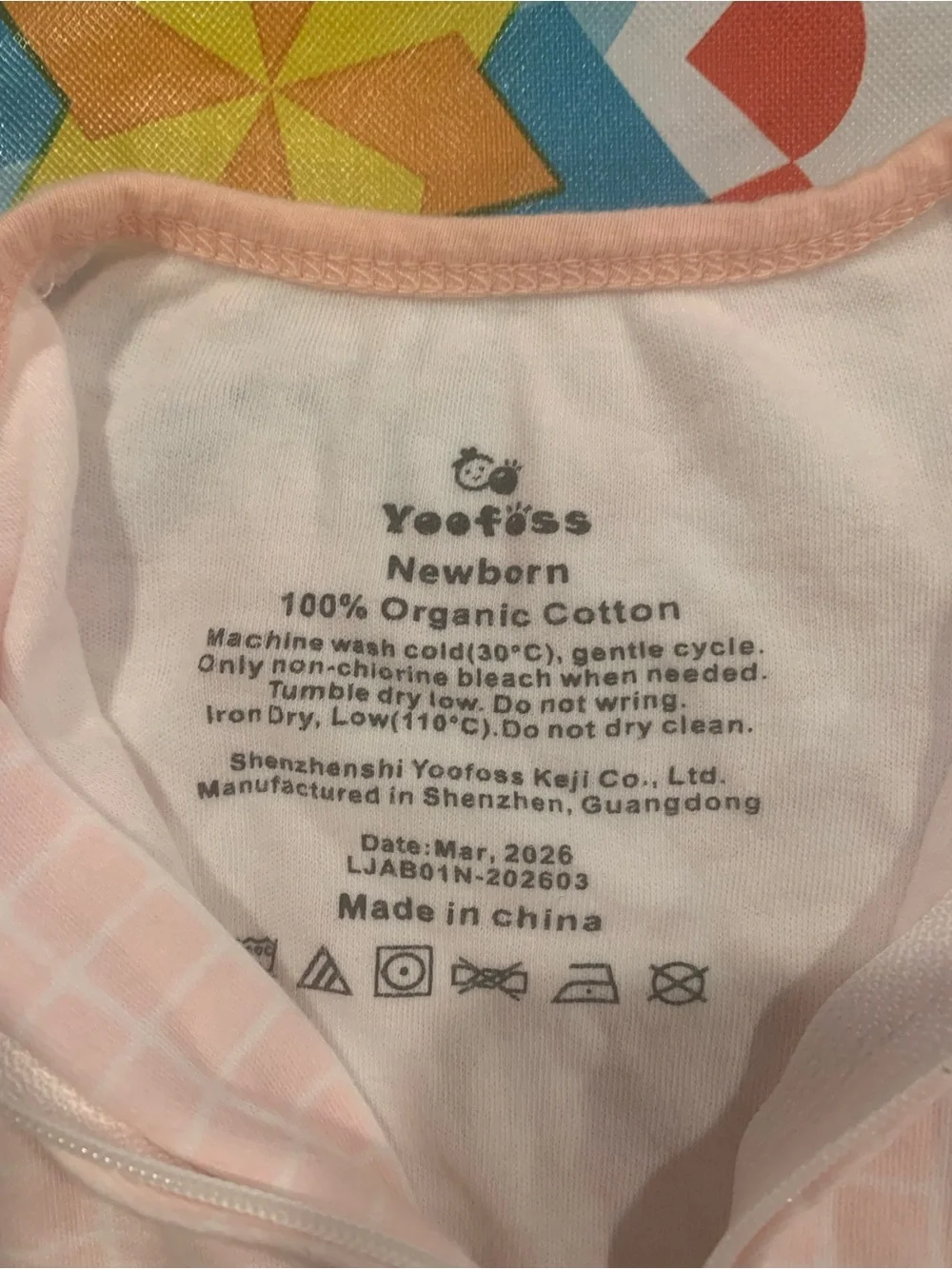Yoofoss Organic Cotton Pink Floral Bow Print Baby Onsies Sleepers